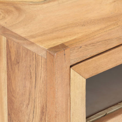 Mesita De Noche De Madera Maciza De Acacia 40x30x50 Cm_3