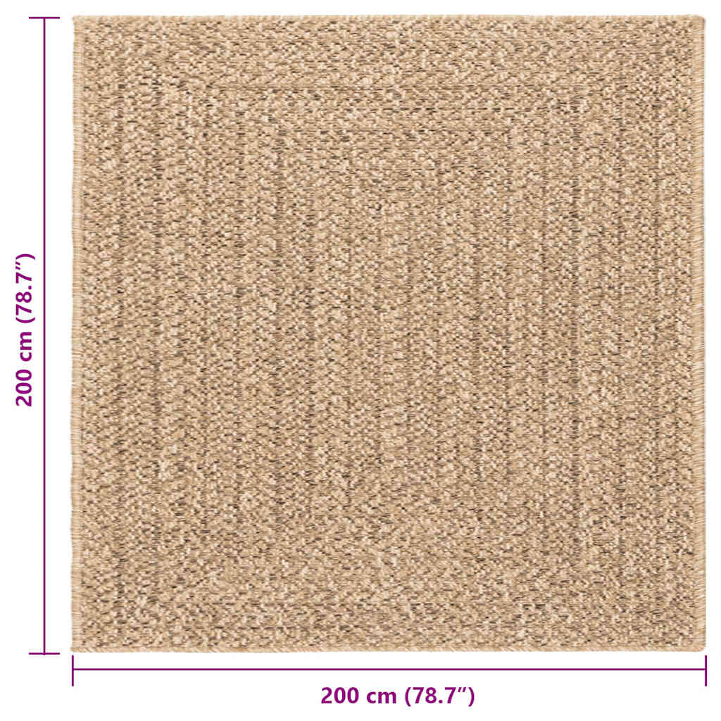 Vidaxl Alfombra Zizur Aspecto Yute Interior/exterior Beige 240x240 Cm_2
