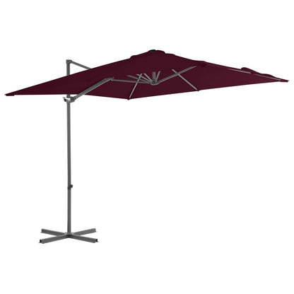 Vidaxl Sombrilla Jardín Voladiza Palo De Acero Burdeos 250x250 Cm_0