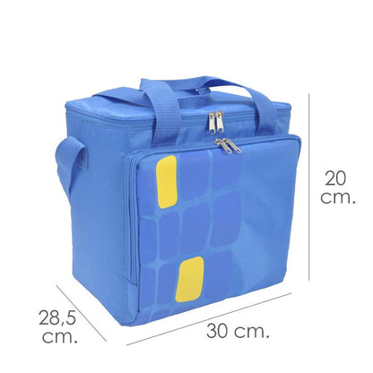 Bolsa Termica Porta Alimentos Nevera 15 Litros Forro Interior Peva, Con Espuma Aislante, Color Azul