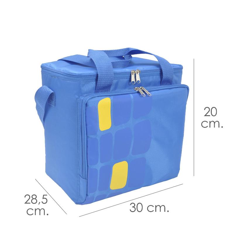 Bolsa Termica Porta Alimentos Nevera 15 Litros Forro Interior Peva, Con Espuma Aislante, Color Azul_1