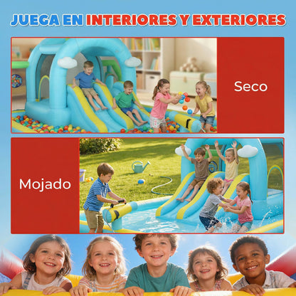 Aiyaplay Castillo Hinchable Acuático Con Soplador 2 Toboganes Trampolín Piscina_5