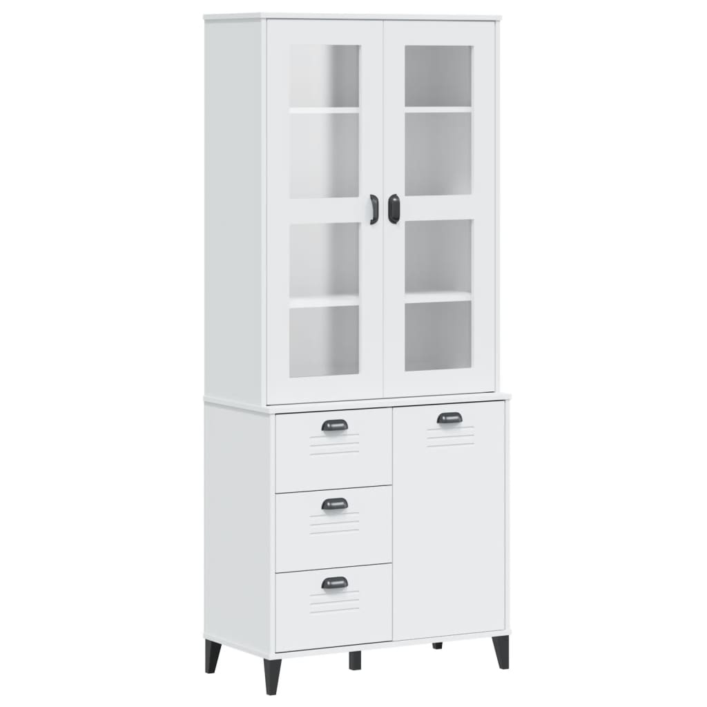 Aparador Alto Viken Madera Maciza De Pino Blanco 80x40x190 Cm / Vetonek_4
