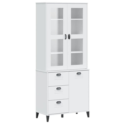 Aparador Alto Viken Madera Maciza De Pino Blanco 80x40x190 Cm / Vetonek_4