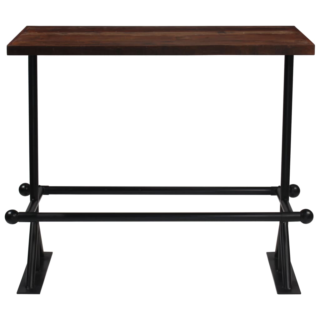 Mesa De Bar Madera Maciza Reciclada Marrón Oscuro 120x60x107 Cm_0