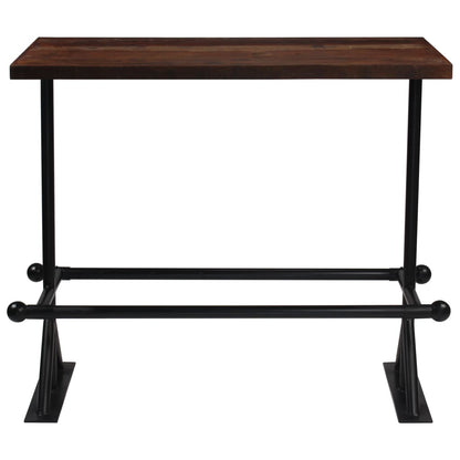 Mesa De Bar Madera Maciza Reciclada Marrón Oscuro 120x60x107 Cm_0