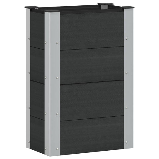 Arriate Elevado Negro 50 X 30 X 72 Cm Wpc Y Aluminio_0