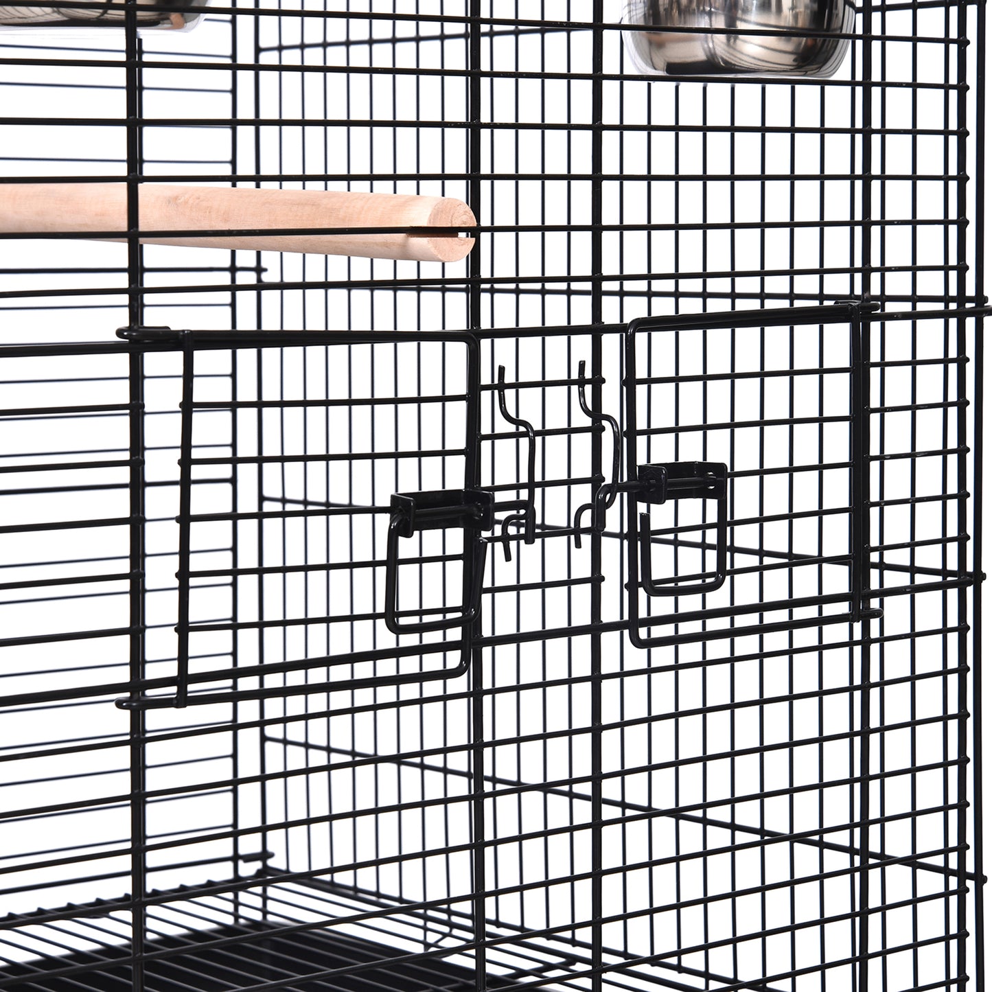 Pawhut Jaula Para Pájaros Con Soporte Con Ruedas Bandeja Extraíble Y 2 Comederos_3