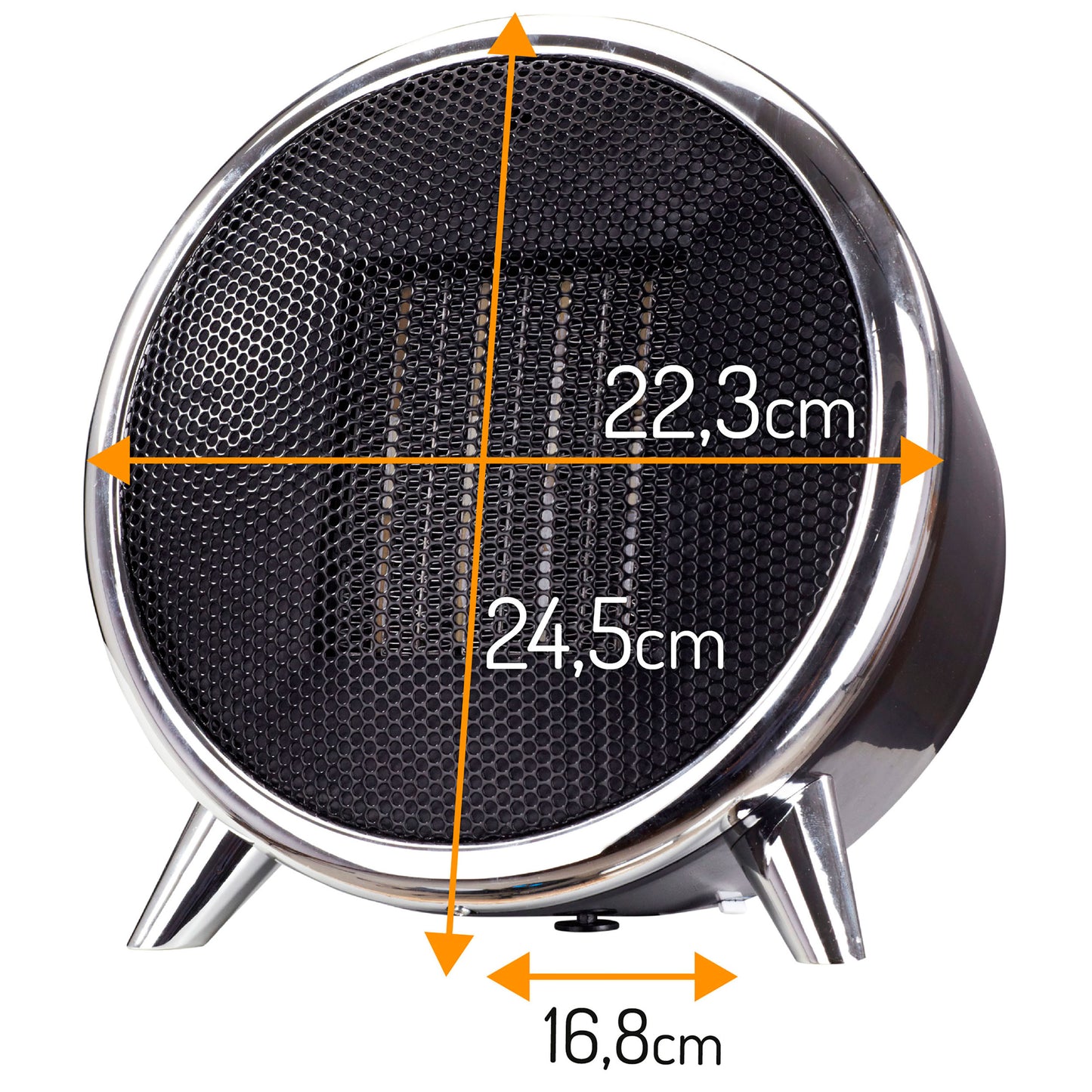 Calefactor Cerámico Led, Portátil, 2 Niveles Potencia, Termostato Automático, Diseño Moderno, Briebe, Ht1129, Negro/plata