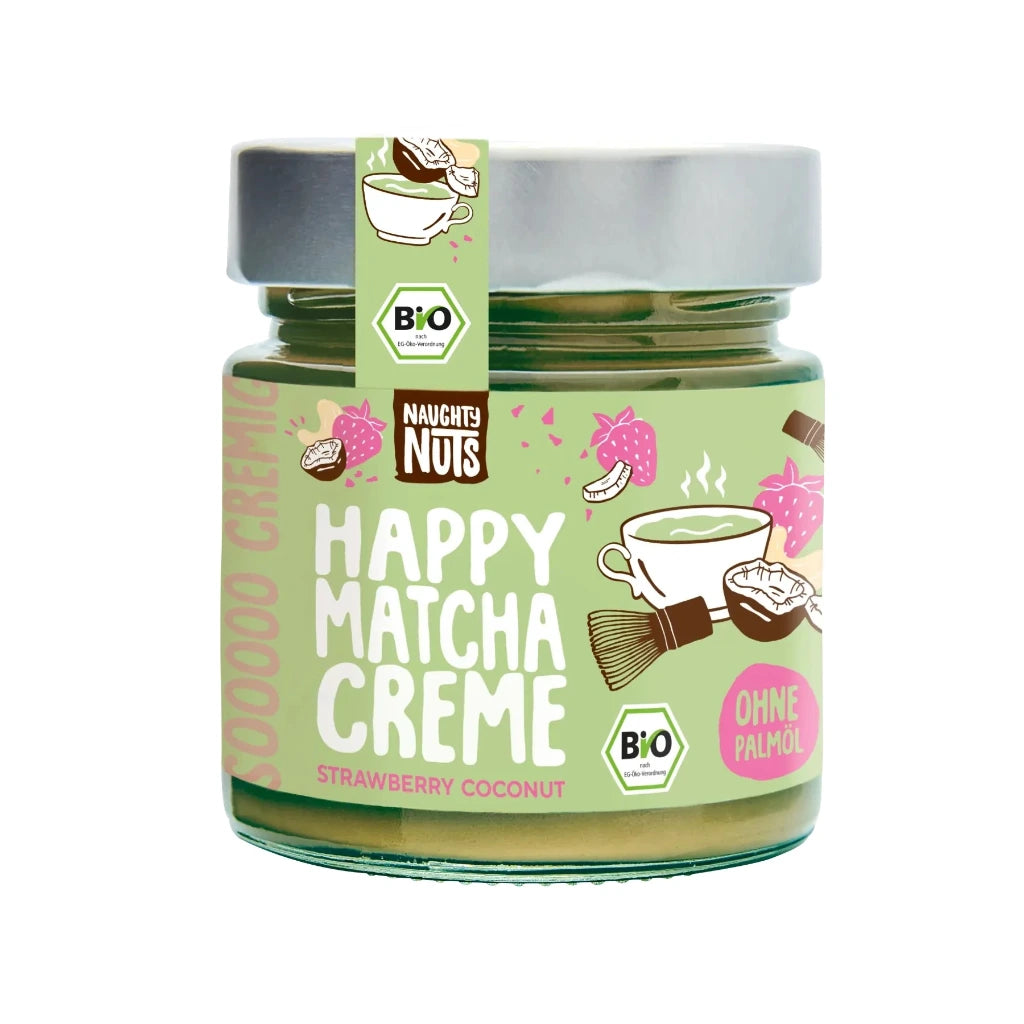 Crema De Untar De Matcha, Coco, Fresa Y Anacardo Happy Matcha Naughty Nuts 250g Bio_0