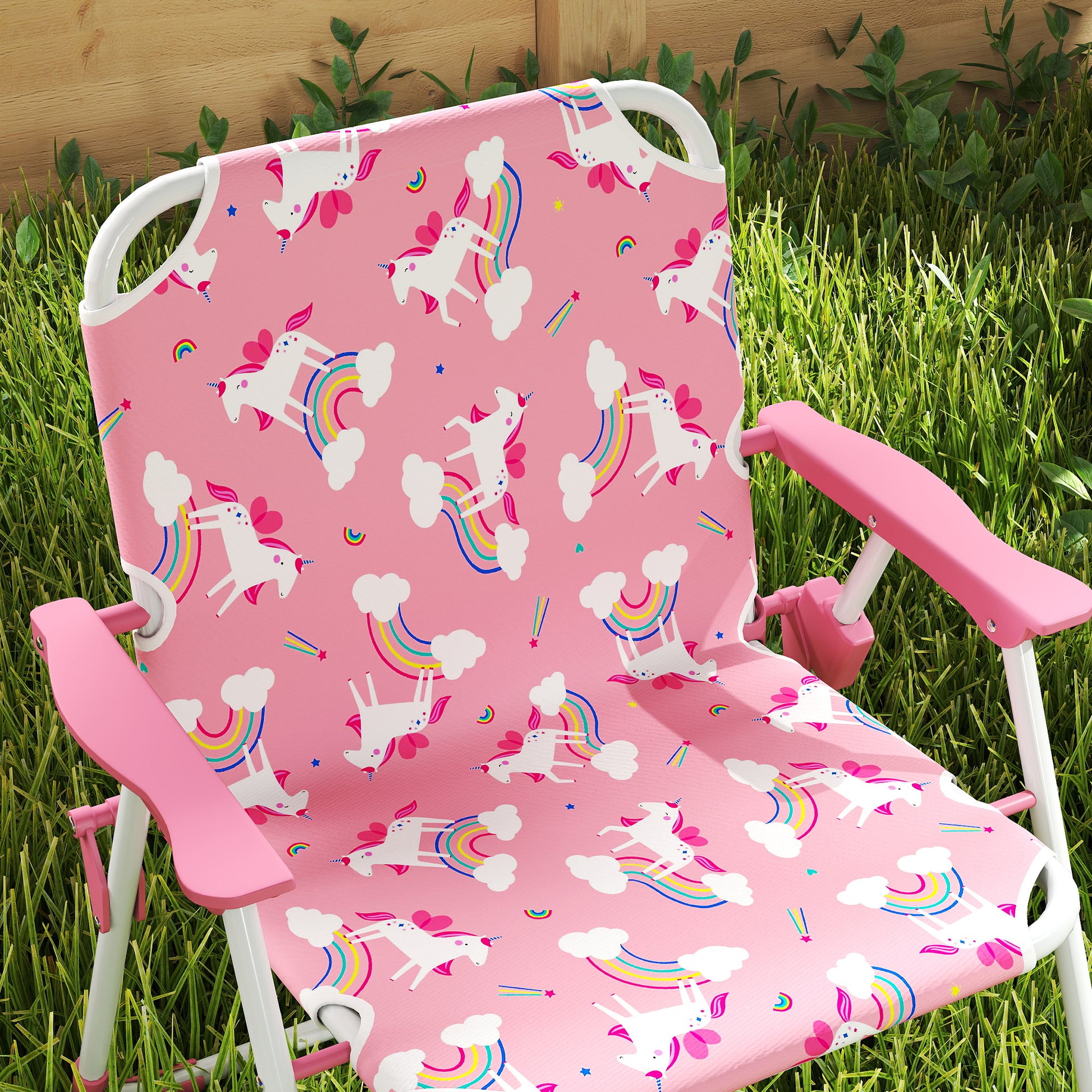 Aiyaplay Conjunto De Mesa Y Sillas Infantil De Jardín De 4 Piezas Rosa_4