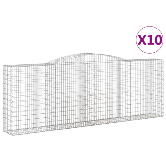 Cestas Gaviones 10 Uds Forma De Arco Hierro 400x50x140/160 Cm_0