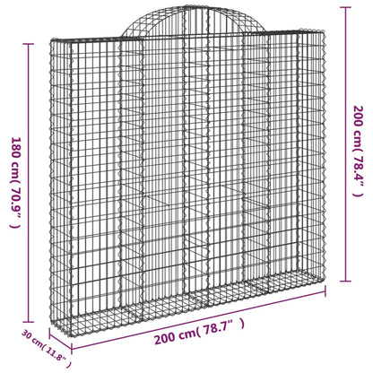 Cestas De Gaviones 7 Uds Forma De Arco Hierro 200x30x180/200 Cm_5