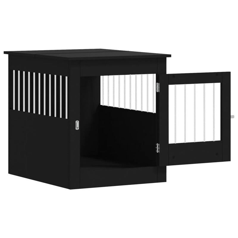 Vidaxl Jaula Para Perros Madera De Ingeniería Negro 64,5x80x71 Cm_5