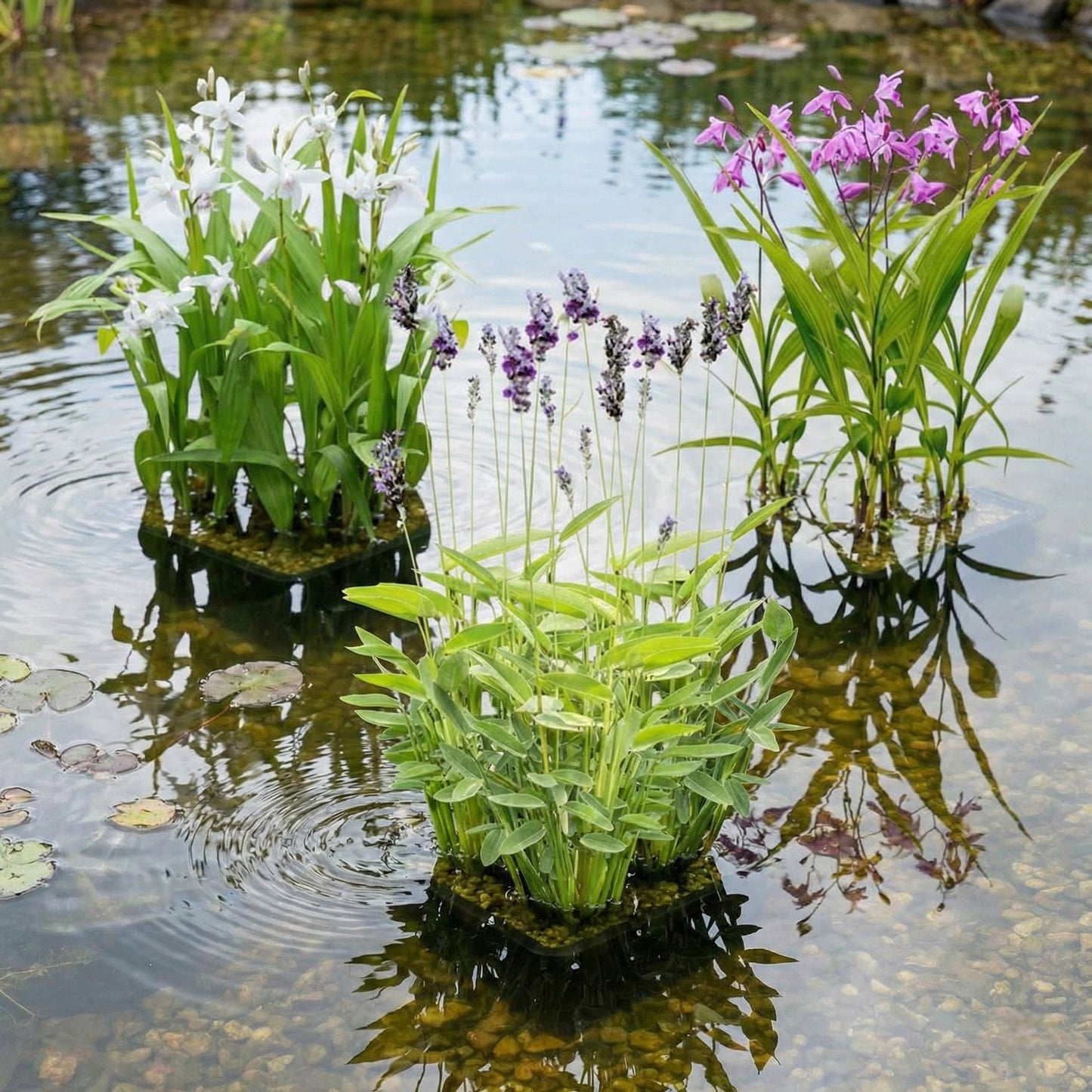 Orquídea De Jardín Blanca - Bletilla Striata Alba - 12 Plantas Y 3 Cestas_2