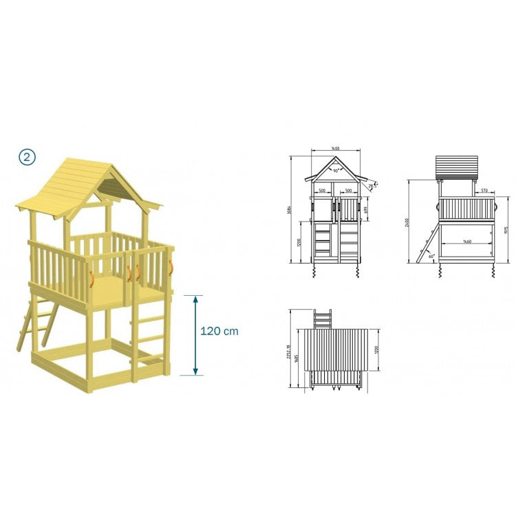 Parque Infantil Masgames Pagoda L Con Columpio Individual.