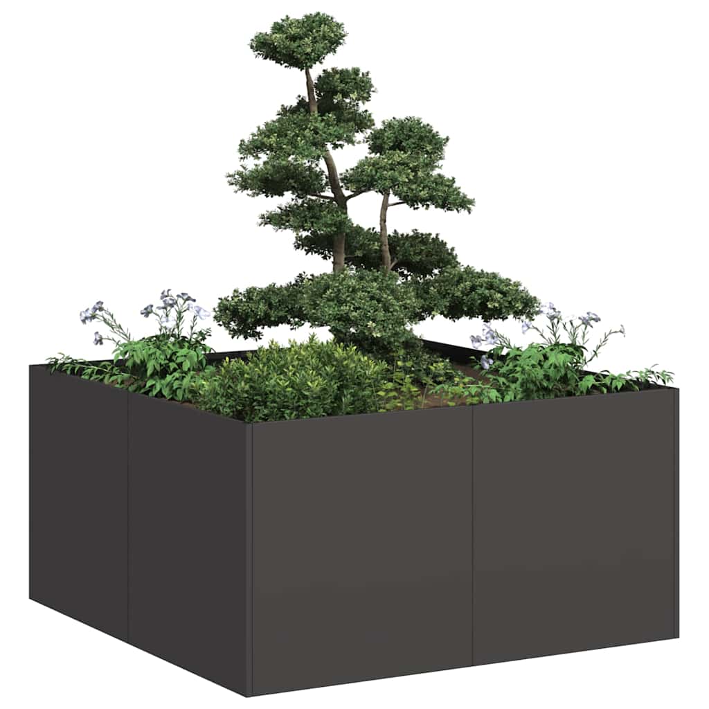 Jardinera De Acero Laminado En Frío Negro 80x80x40 Cm_1