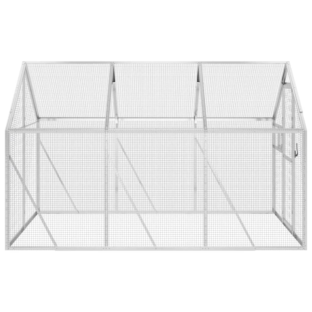 Vidaxl Pajarera De Aluminio Color Plateado 1,79x3x1,85 M_3