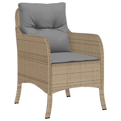 Set Comedor De Jardín 5 Pzas Con Cojines Ratán Sintético Beige / Vetonek_3