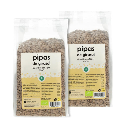 Pack 2x Pipas peladas de Girasol ECO Planeta Huerto 500 g