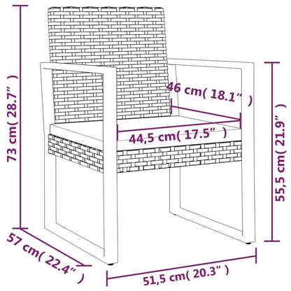 Vidaxl Set De Muebles De Jardín 3 Pzas Y Cojines Ratán Sintético Negro_2