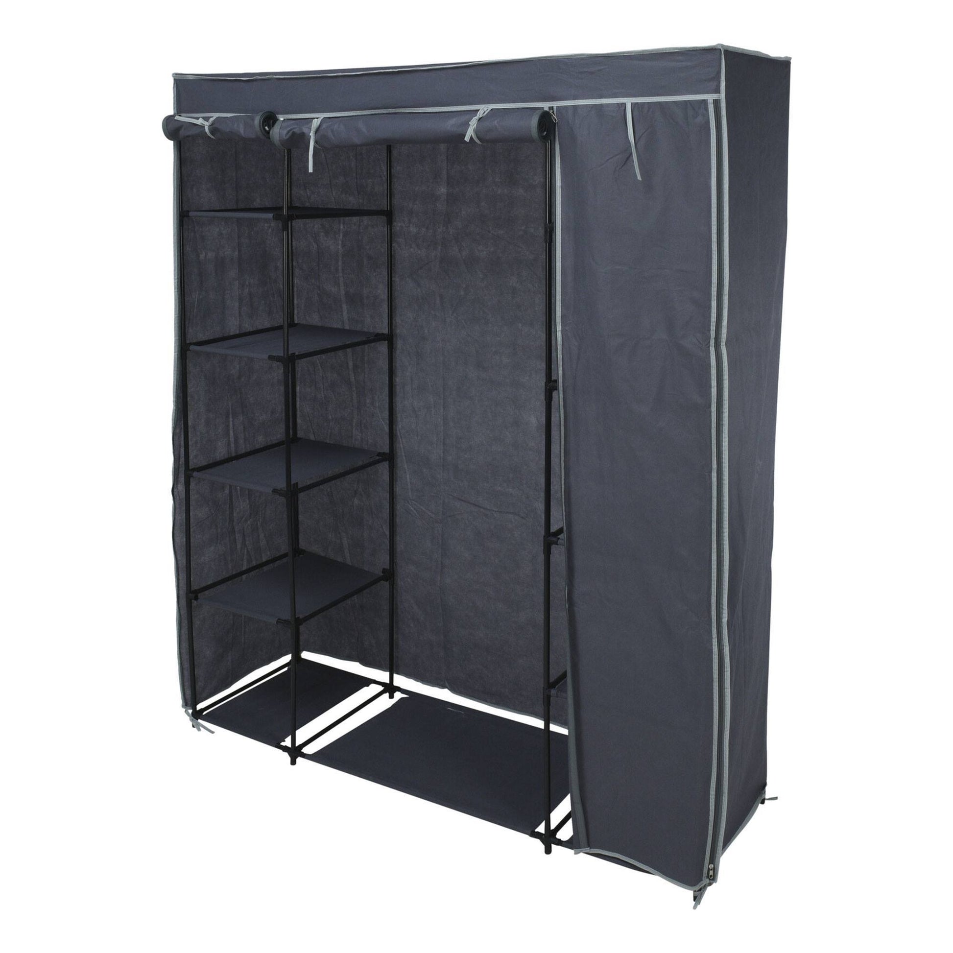 Well Home Armario De Almacenaje Camping Con Estantes Color Gris 141x45x167cm_0