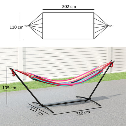 Outsunny Hamaca Con Soporte 310x117 Cm Hamaca De Camping Con Bolsa De Transporte_2