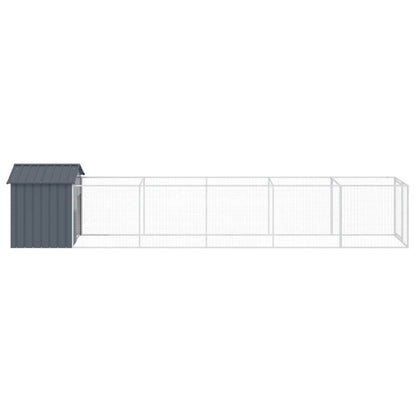 Vidaxl Caseta Perros Con Tejado Acero Galvanizado Gris 117x609x123 Cm_3