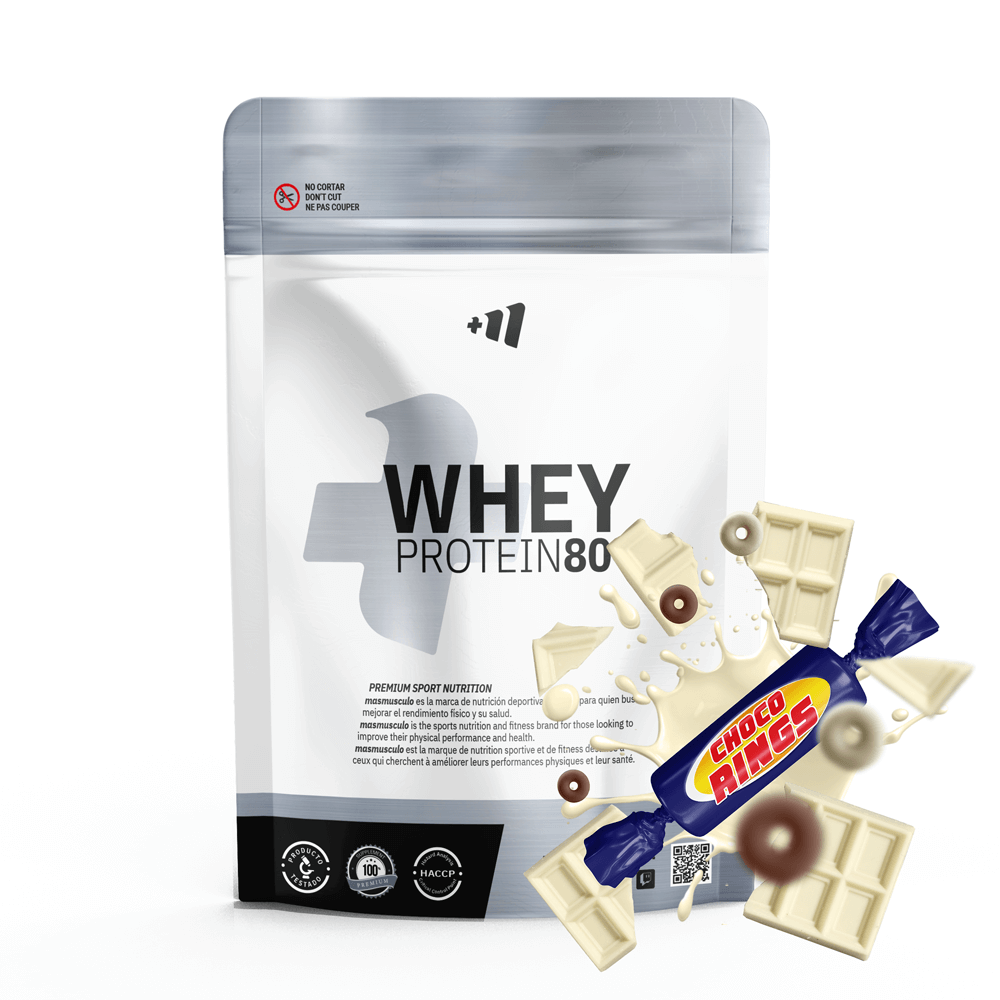 Whey Protein80 - 500g - Chocolate Blanco Con Choco Rings - Aumenta La Masa Muscular - Masmusculo_0