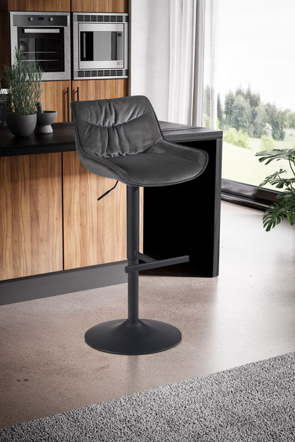 Taburete De Bar, Terciopelo Gris Con Respaldo 86 - 106 Cm_2
