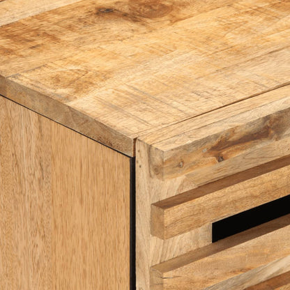 Mesita De Noche De Madera Maciza De Mango Rugosa 50x34x60 Cm_4