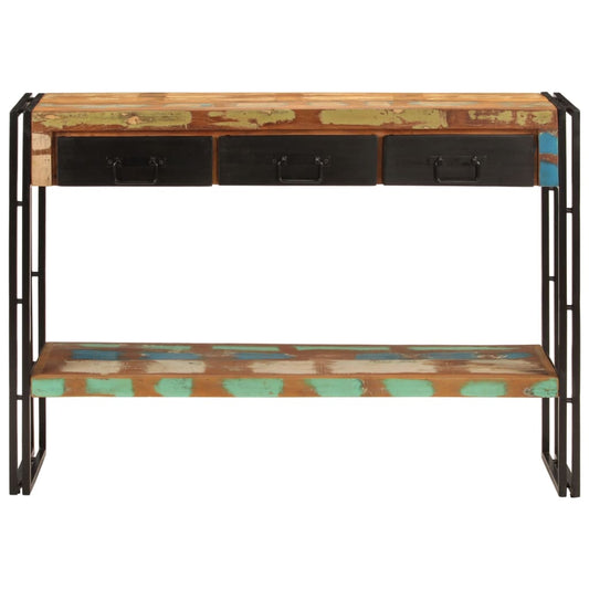 Mesa Consola Madera Maciza Reciclada 110x30x76 Cm_0