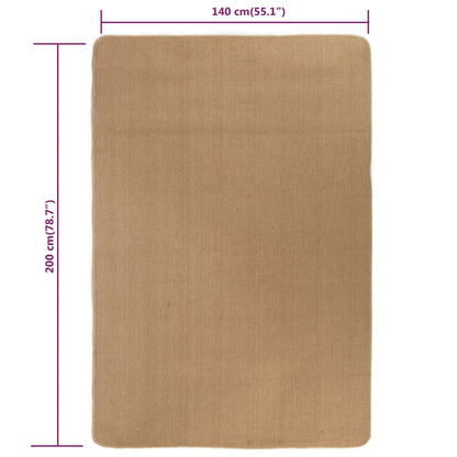Alfombra De Yute Con Reverso De Latex Color Natural 140x200 Cm / Vetonek_4