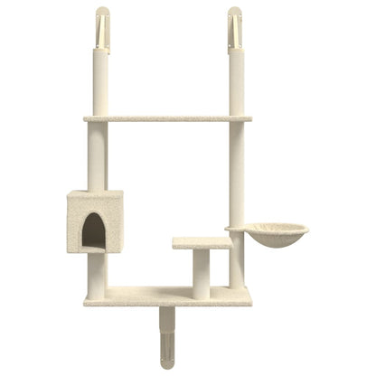 Vidaxl Árbol Rascador Para Gatos De Pared Crema 153 Cm_3