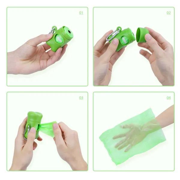 Bolsas biodegradables para excrementos con dispensador 450 Bolsas - 30 rollos