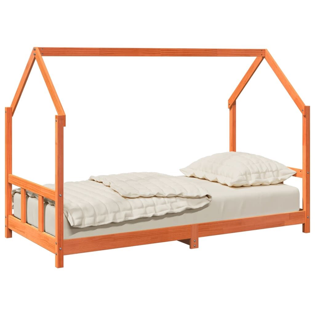 Vidaxl Estructura De Cama Infantil Madera De Pino Marrón Cera 90x190cm_3