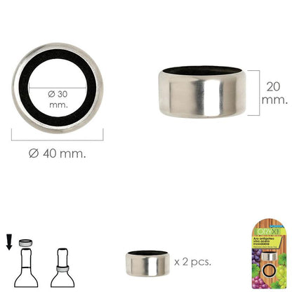 Aro Antigoteo Vino Acero Inoxidable (blister 2 Unidades)