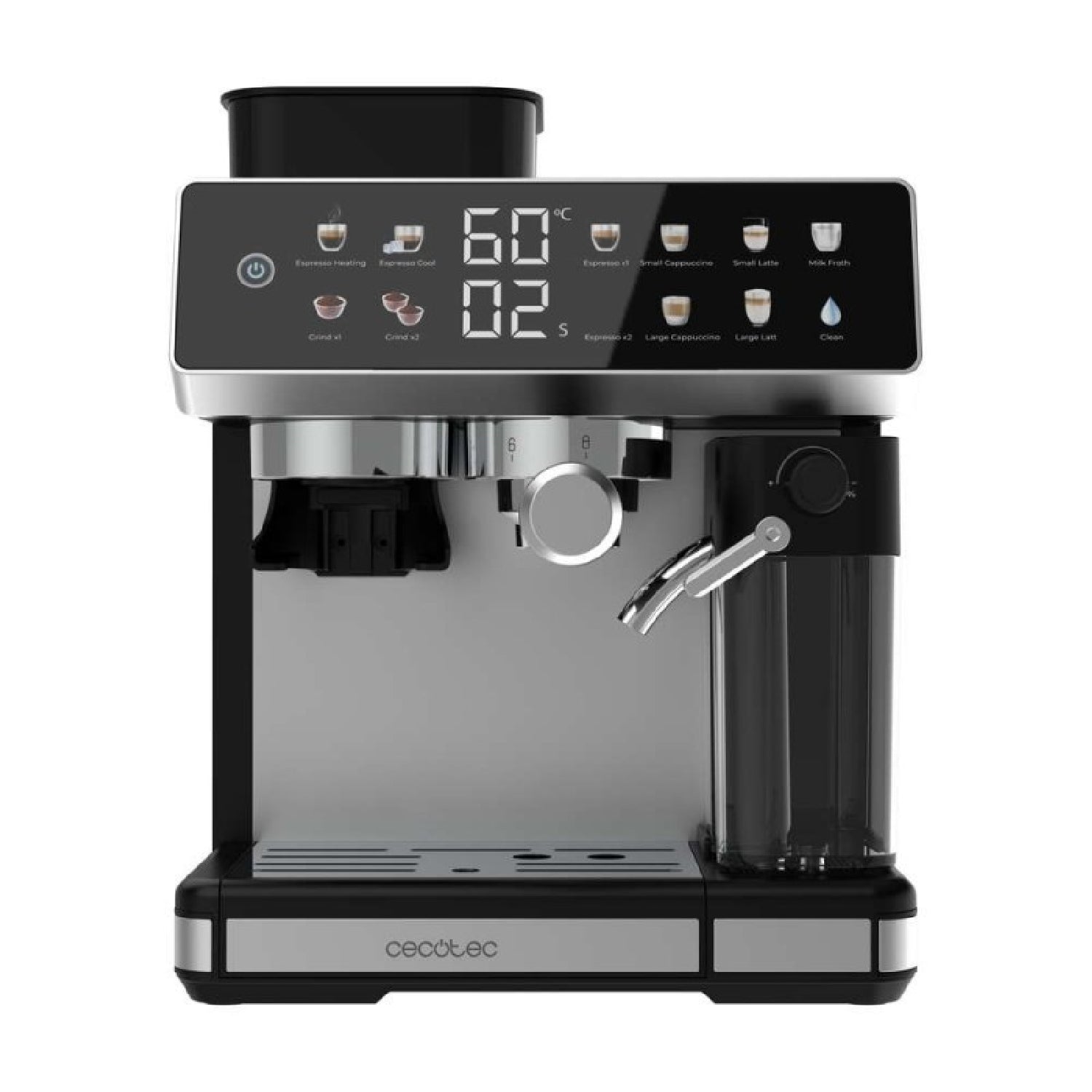 Cecotec Cafetera Express Barista Power Espresso 20 Barista Grind & Latte. 1350w, 20 Bares, Molinillo Cónico, 2.6l Depósi_1
