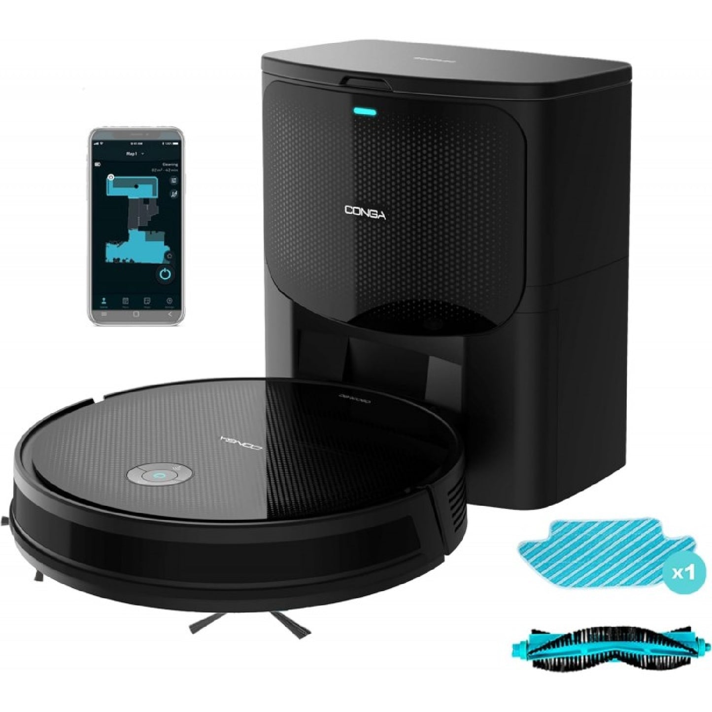 Cecotec Robot Aspirador Con Base Autovaciado Conga 2499 Titanium Ultra Home Advanced X. Tecnología Giroscópica 2100 Pa A_0
