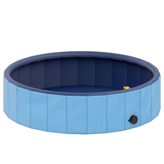 Pawhut Piscina Para Perros Plegable Con Aspersor Antideslizante Resistente Azul_0