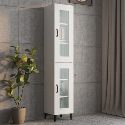 Armario De Pared Colgante Blanco Brillante 34,5x34x90 Cm / Vetonek_4
