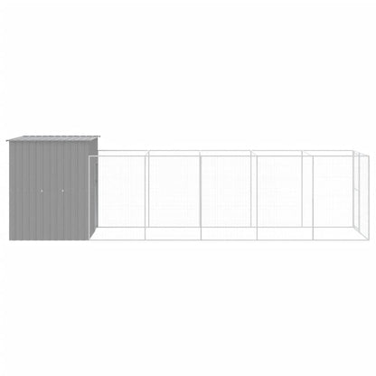 Caseta Perros Corral Acero Galvanizado Gris Claro 165x659x181cm_3