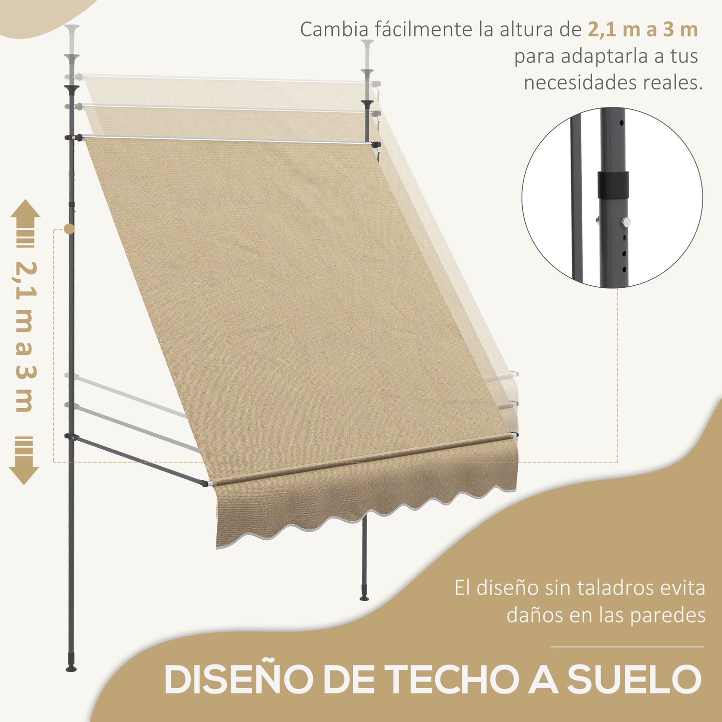 Outsunny Toldo Manual Retráctil 2x1_3