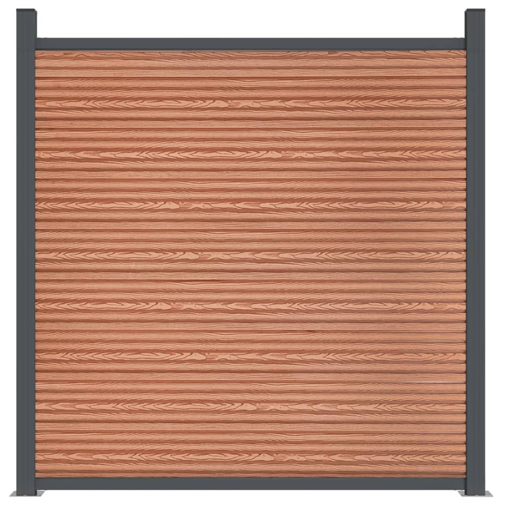 Panel De Valla Wpc Marrón 353x186 Cm / Vetonek_4