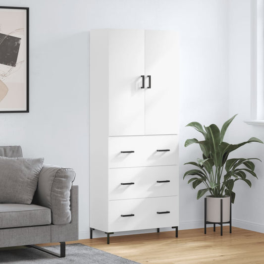Aparador Alto Madera Contrachapada Blanco 69,5x34x180 Cm_0