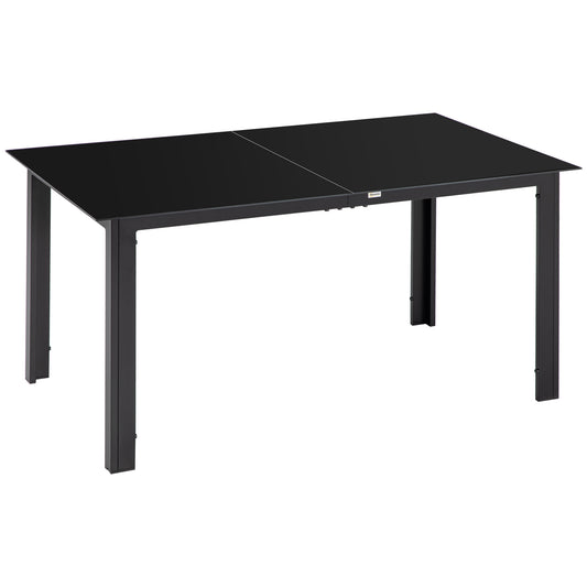 Outsunny Mesa De Jardín Rectangular Para 6 Personas 150x90x74 Cm Negro_0