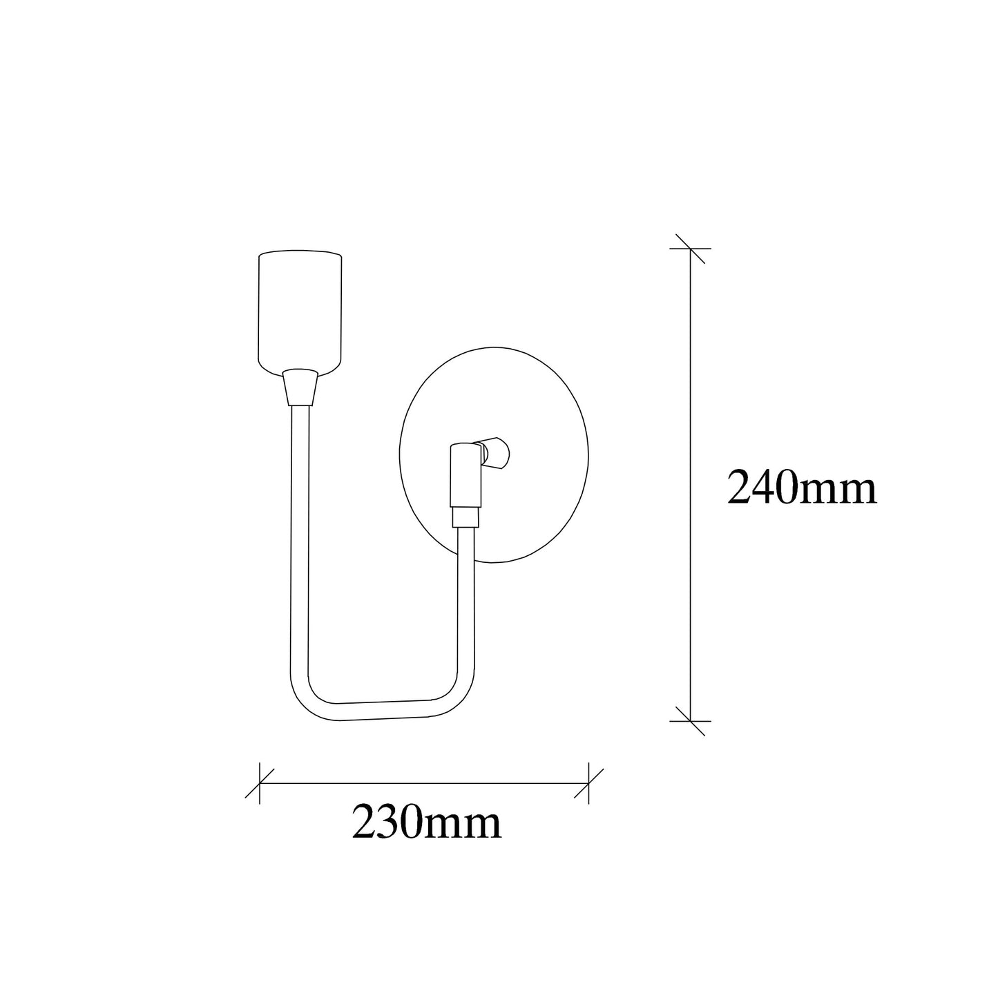 Aplique De Pared, Metal , Negro, 12x23x24, Casquillo E 27 Max 40 W_1