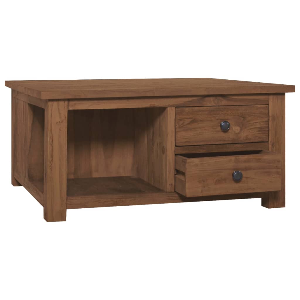 Mesa De Centro De Madera Maciza De Teca 68x68x33 Cm_0