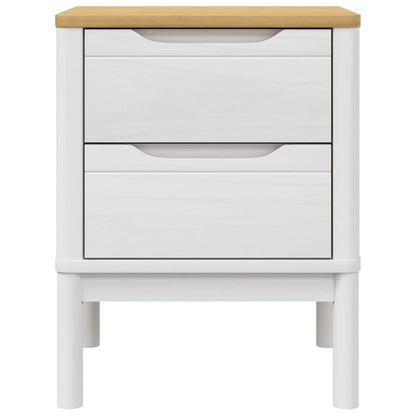 Mesita De Noche Floro Madera Maciza De Pino Blanco 45x39x57 Cm_3