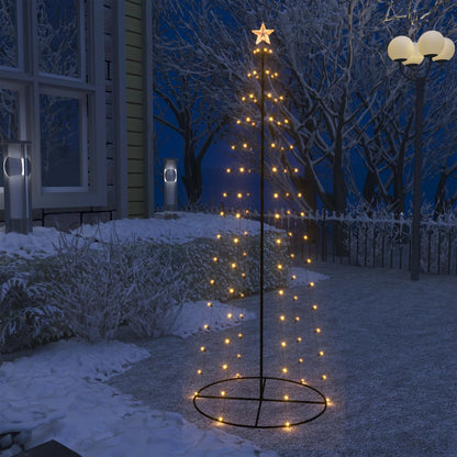 Vidaxl Árbol De Navidad Forma De Cono 100 Led Blanco Cálido 70x180 Cm_1